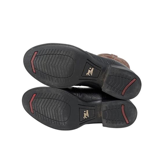 Tony‎ Lama Cowboy Boots Full Quill Ostrich Black Brown TX5007 9 EE Western USA - Picture 7 of 10